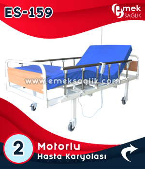 2 motorlu mdf başlıklı hasta karyolası