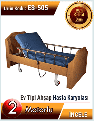 Bazalı Ev Tipi 2 Motorlu Hasta Karyolası