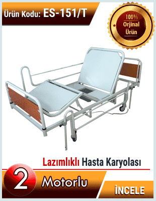 Lazımlıklı sürgülü hasta karyolası